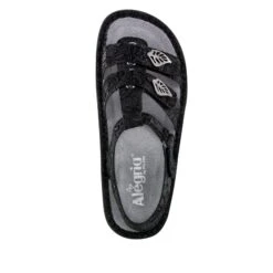 Kleo Black Leaf Sandal -Fashion Shoe Store KLE 676 S4