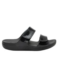 Orbyt Black Gloss Sandal -Fashion Shoe Store ORB 7441 S2
